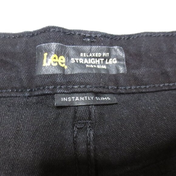 LEE womens JEANS black RELAXED straight leg HIGH RISE plus WESTERN SIZE 18 LONG - Picture 5 of 10